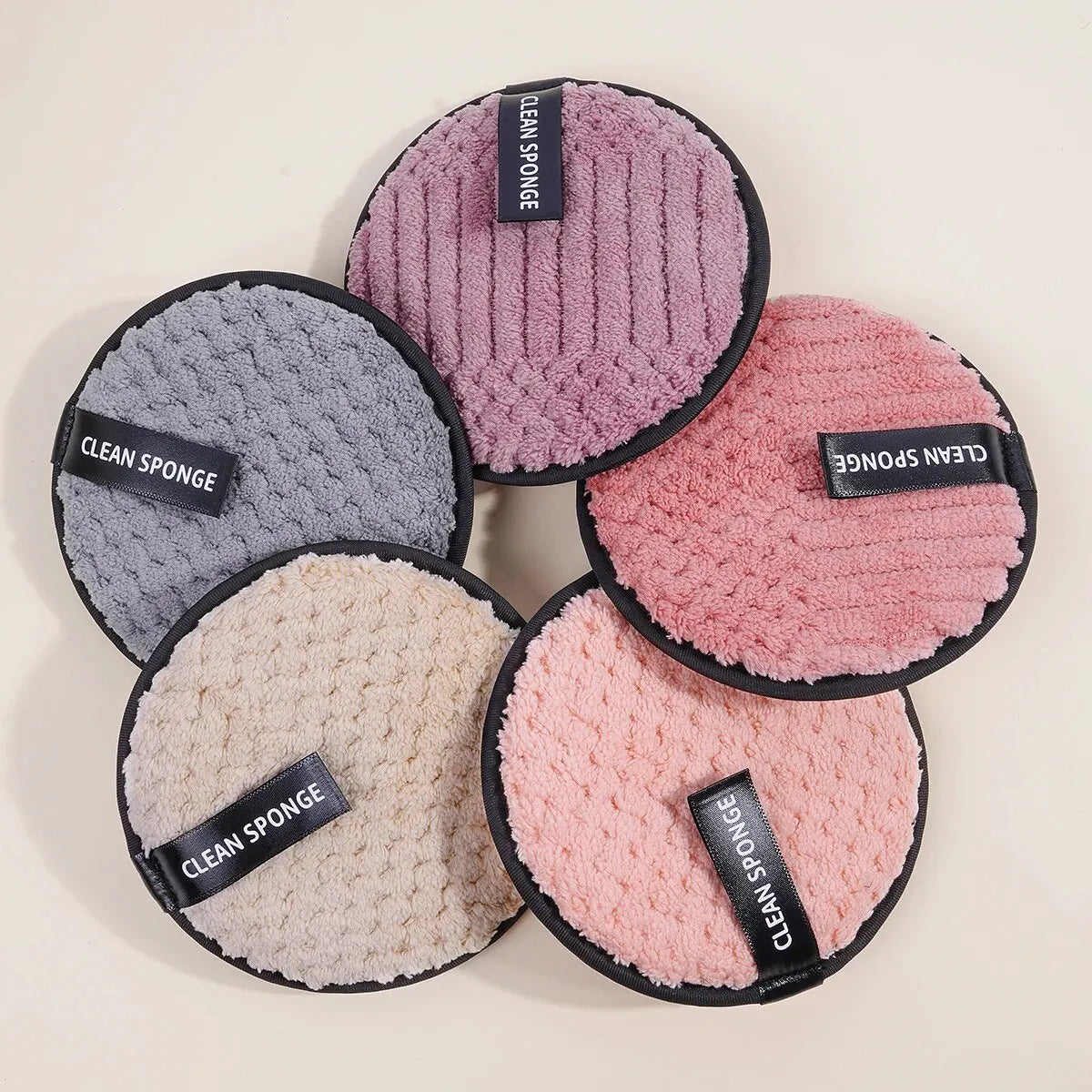 5 Piece Reusable Makeup Remover Pads - Soft Polyester Facial Cleansing Tool | Eco-Friendly & Gentle