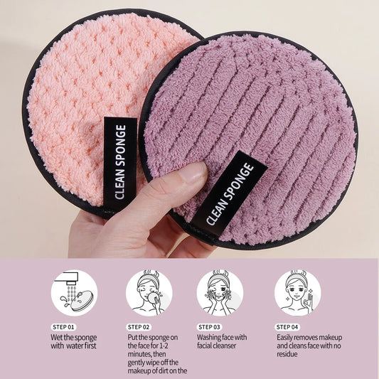 5 Piece Reusable Makeup Remover Pads - Soft Polyester Facial Cleansing Tool | Eco-Friendly & Gentle