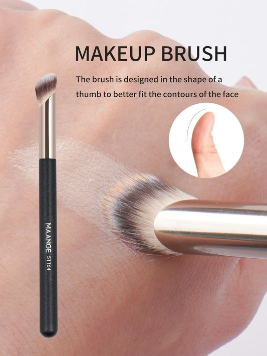 5 Piece Makeup Brush & Sponge Set - 3 Brushes + 2 Triangle Air Cushion Puffs | Foundation & Concealer Kit