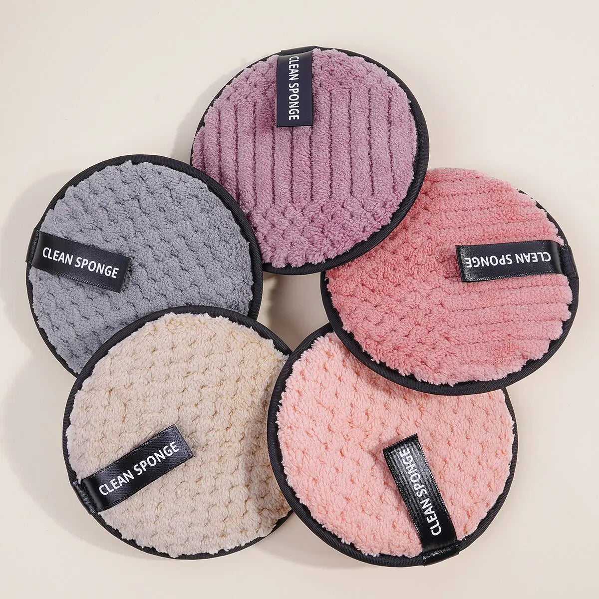 5 Piece Reusable Makeup Remover Pads - Soft Polyester Facial Cleansing Tool | Eco-Friendly & Gentle