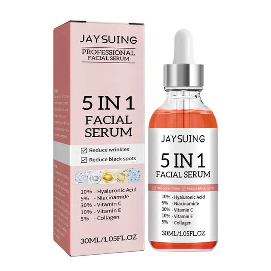 5 in 1 Fade Fine Lines Firming Face Serum - Multi-Action Anti-Aging Treatment | Vitamin C & Hyaluronic Acid