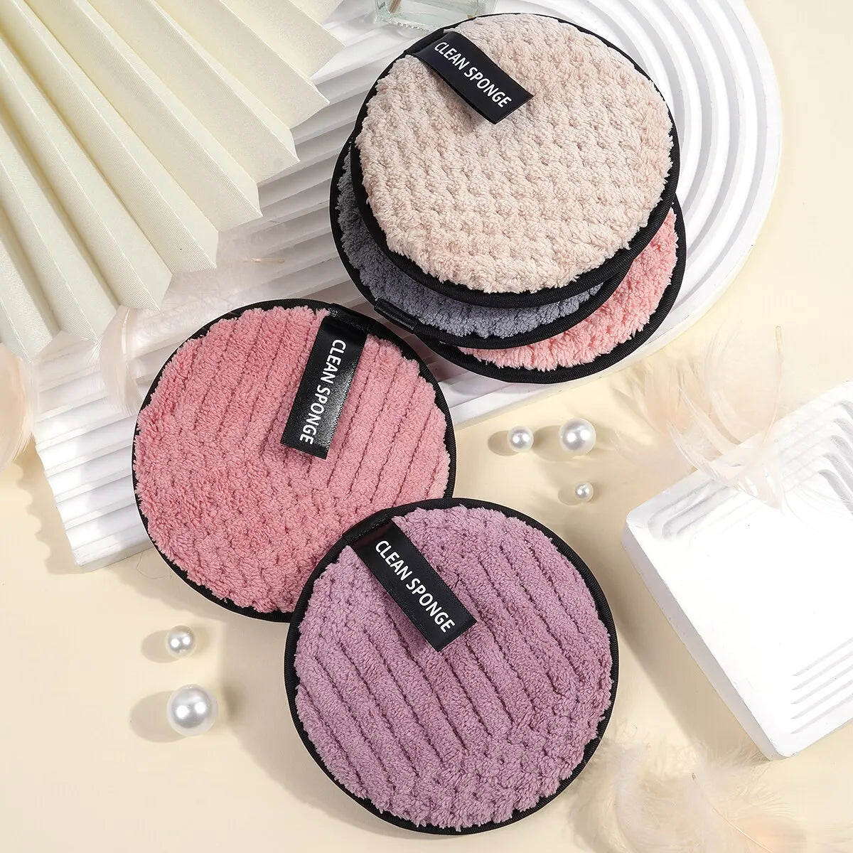 5 Piece Reusable Makeup Remover Pads - Soft Polyester Facial Cleansing Tool | Eco-Friendly & Gentle