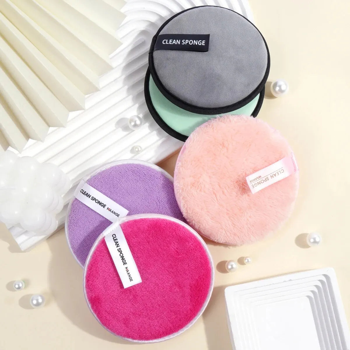 5 Piece Reusable Makeup Remover Pads - Soft Polyester Facial Cleansing Tool | Eco-Friendly & Gentle