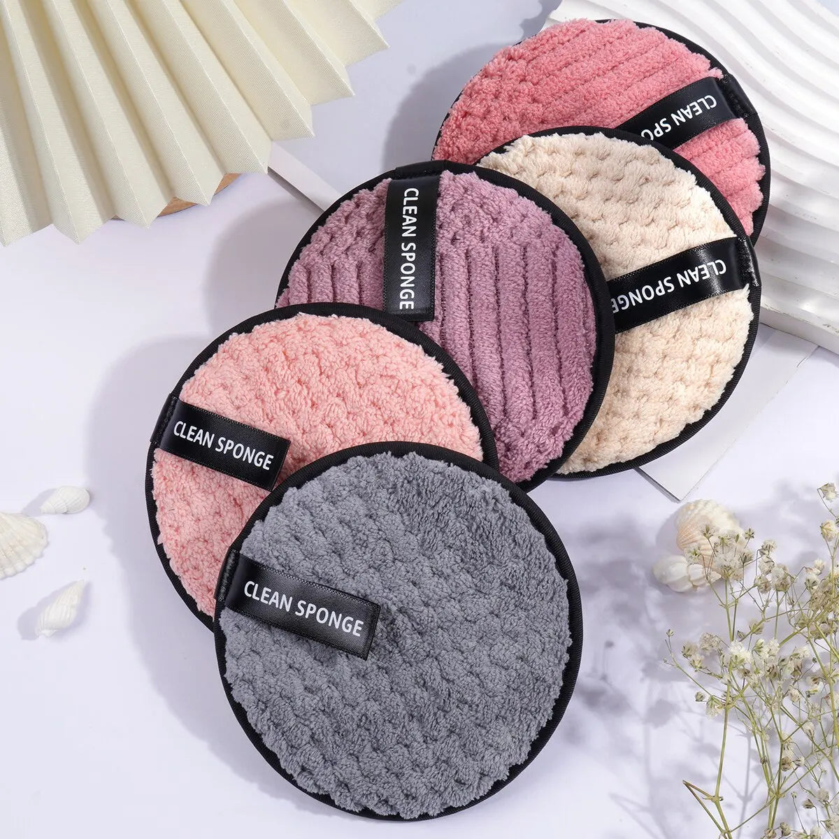 5 Piece Reusable Makeup Remover Pads - Soft Polyester Facial Cleansing Tool | Eco-Friendly & Gentle