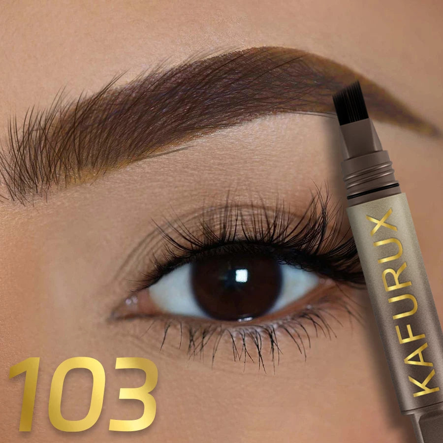 3D Microblading Eyebrow Pencil - Waterproof Long-Lasting Brow Pen with Brush | Natural Hair-Like Strokes