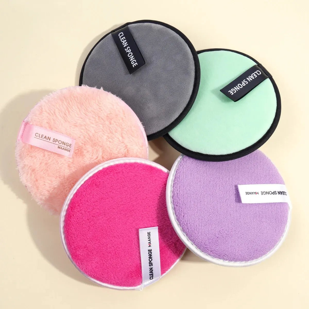 5 Piece Reusable Makeup Remover Pads - Soft Polyester Facial Cleansing Tool | Eco-Friendly & Gentle