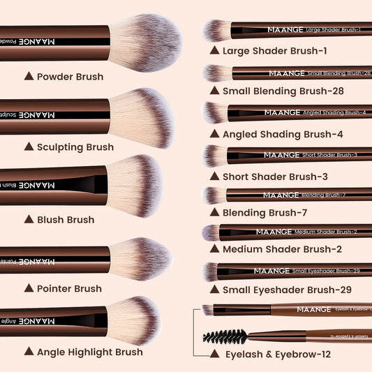 13 Piece Professional Makeup Brush Set - Foundation, Eyeshadow & Blush Brushes | Complete Kit