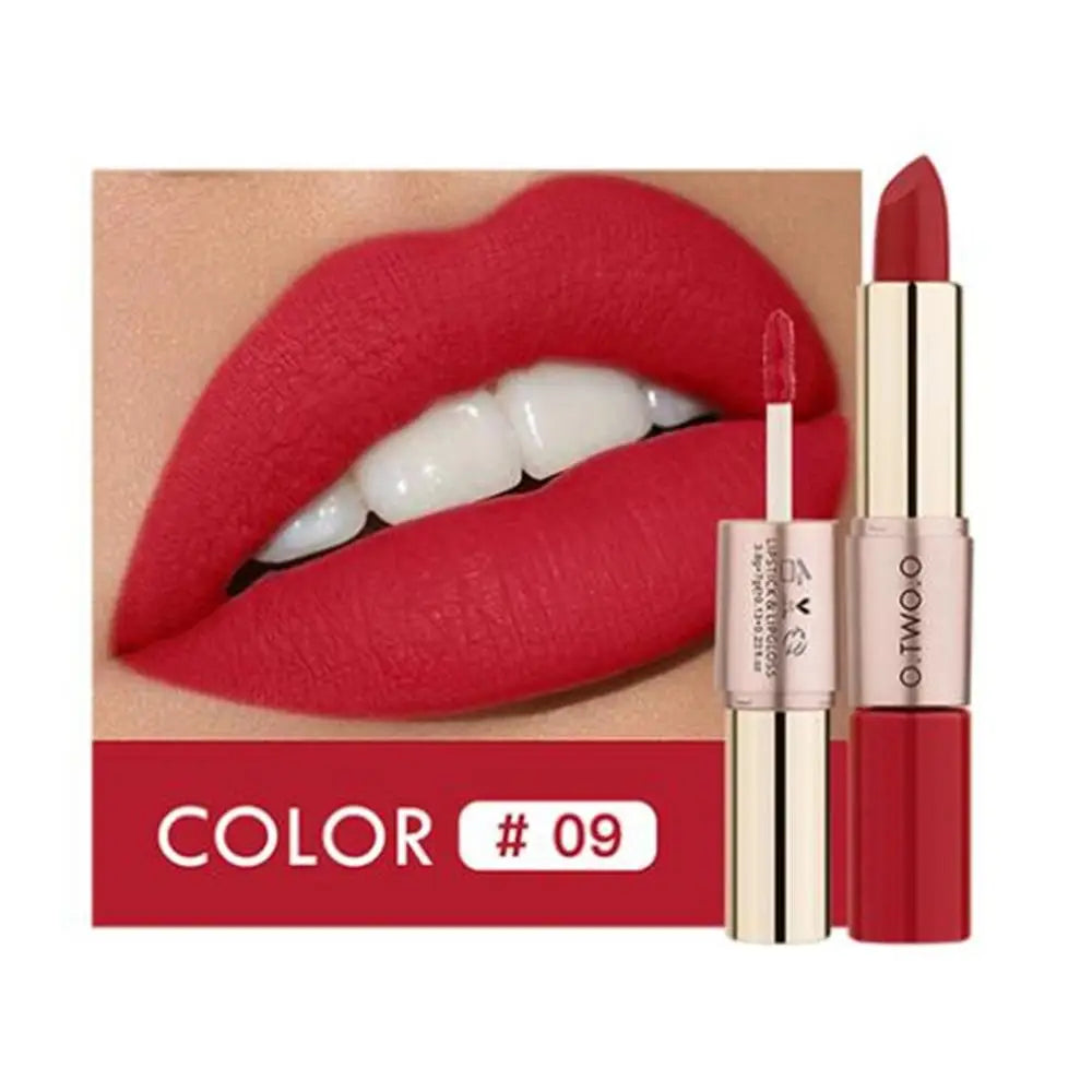 2-in-1 Matte Lipstick & Lip Gloss - Waterproof Dual-Ended Lip Makeup | 11 Stunning Colors