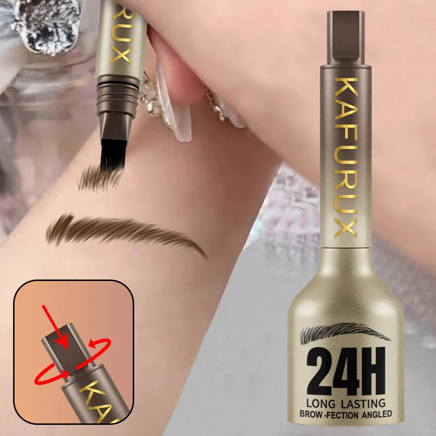 3D Microblading Eyebrow Pencil - Waterproof Long-Lasting Brow Pen with Brush | Natural Hair-Like Strokes