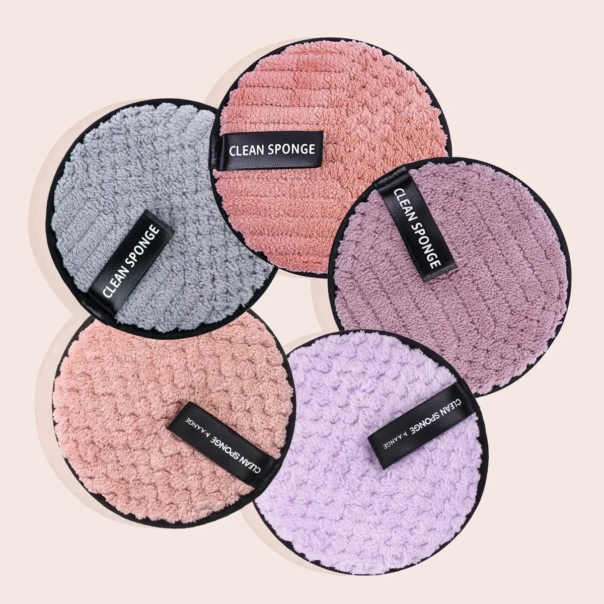 5 Piece Reusable Makeup Remover Pads - Soft Polyester Facial Cleansing Tool | Eco-Friendly & Gentle