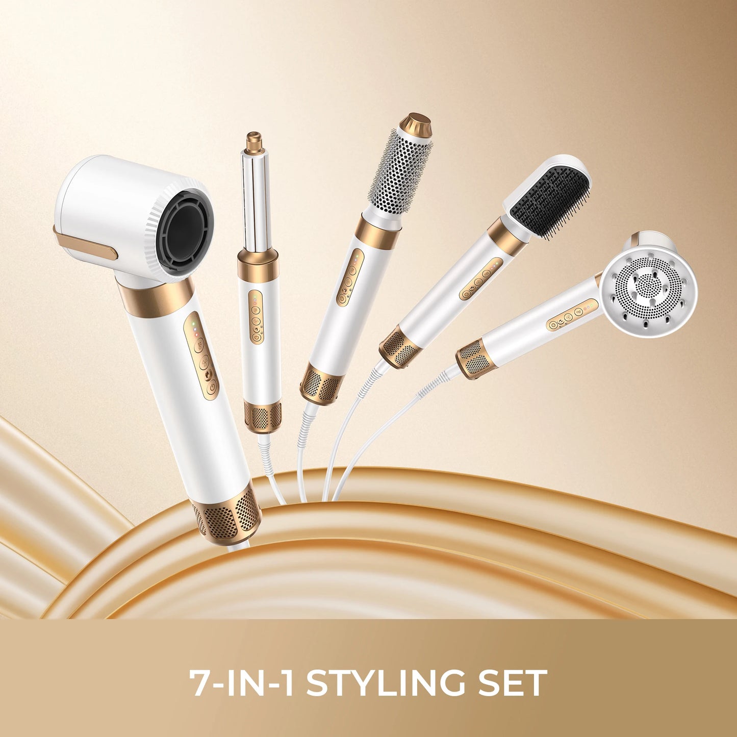 7-in-1 Professional Hair Dryer Brush - Brushless High Speed Ionic Blow Dryer with Diffuser | Salon Quality Styling